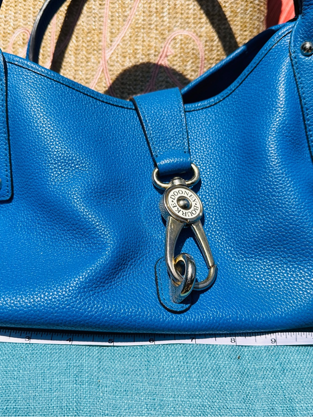 Dooney Bourke Royal Blue Pebble leather with Red lining. - Picture 5 of 10